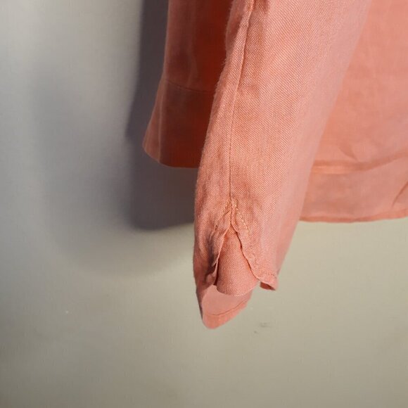 J. Jill Love Linen Button Down Top 2X Coral - Picture 3 of 9